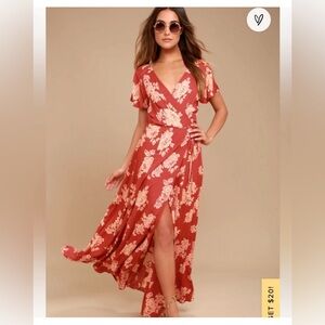 Boho Floral Wrap Maxi Dress - lulus